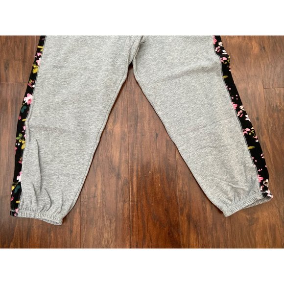 VS Full Zip Hoodie And Capri Sweat Pants SIZE Small Charcoal & Light Gray Floral - Picture 7 of 11